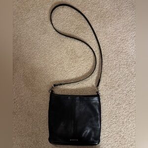 Rebecca Minkoff Black Leather Crossbody Pouch Purse with changeable strap